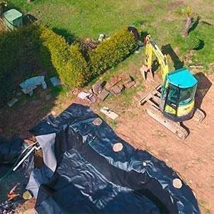 DKS Grube Ausgehoben Und Folie Verlegt